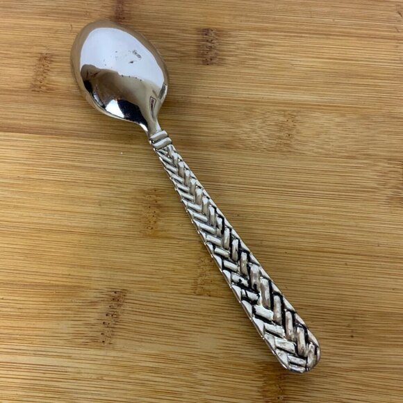 Godinger Weave Silverplate Flatware Lot of 7 Pieces Forks Knives Soup Spoon - Picture 5 of 10